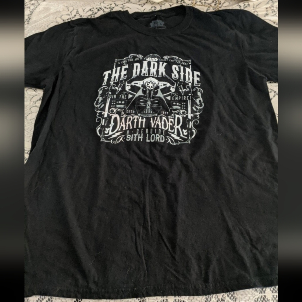 Men Disney Star Wars T-shirt Black Dark Side Vader Park Day Costume Geek Culture